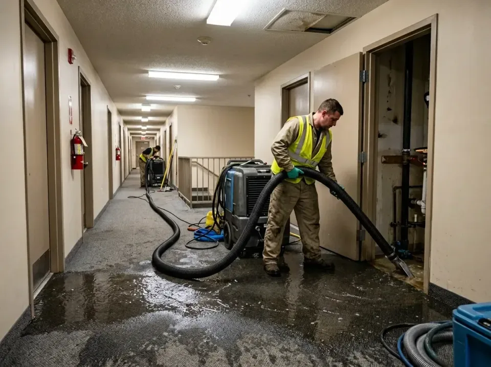 multi-unit-apartment-hallway-f-005 — frequently asked questions, Emergency Burst Pipe Water Extraction & Removal in Bargaint…